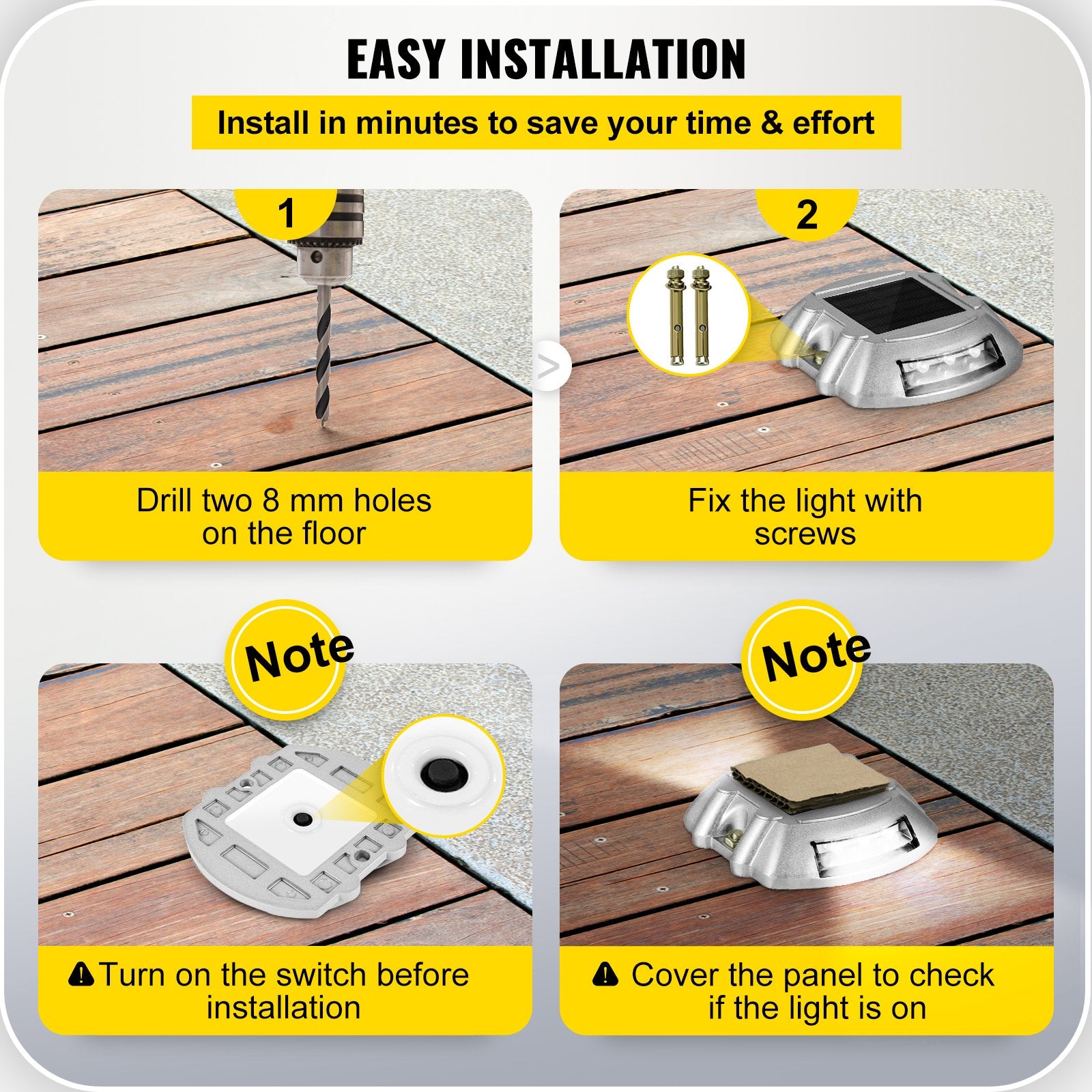 24-Pack Solar Driveway Lights - Bright White, Waterproof, Wireless LED Dock Lights for Path, Garden, Walkway, Sidewalk, Steps, Outdoor Decor