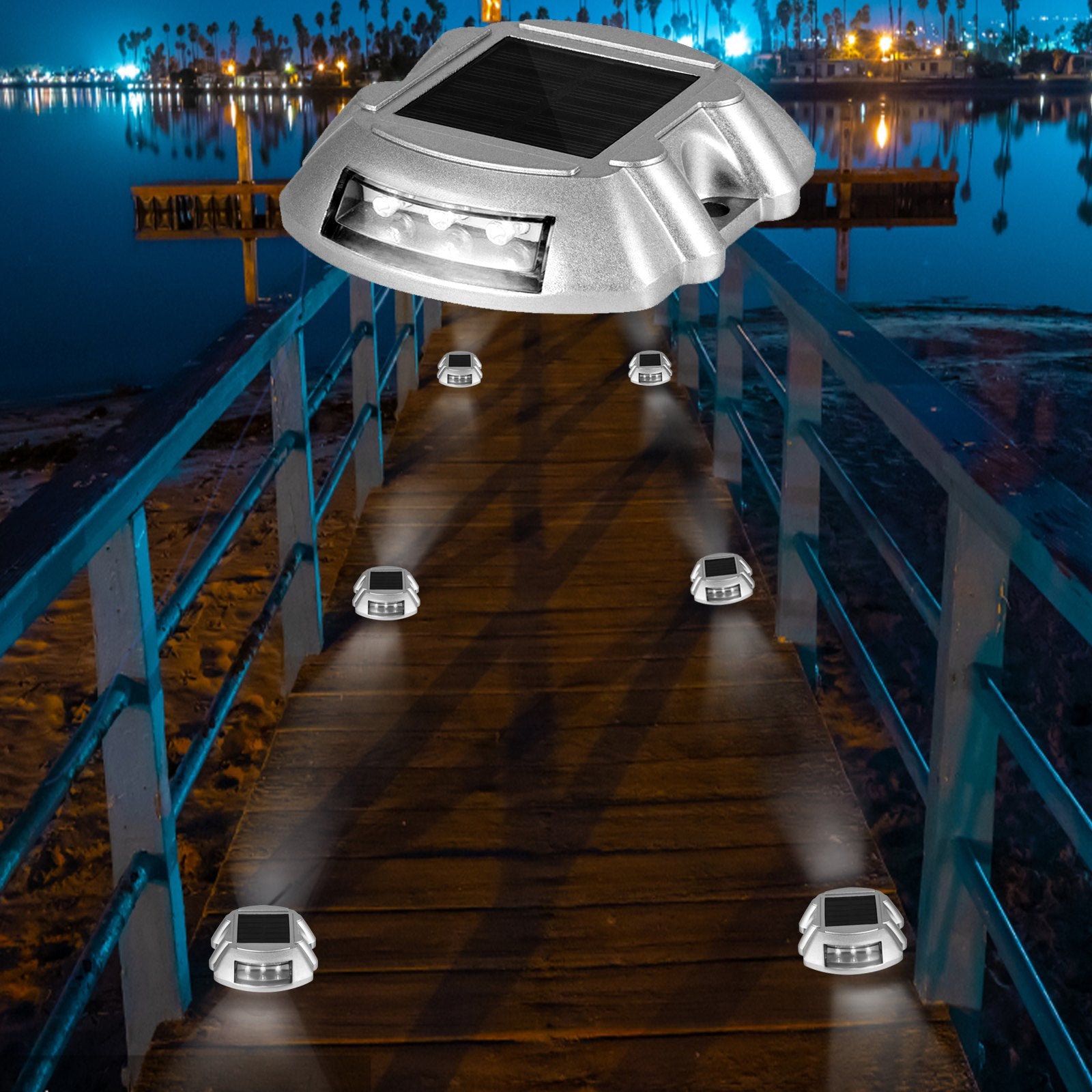 24-Pack Solar Driveway Lights - Bright White, Waterproof, Wireless LED Dock Lights for Path, Garden, Walkway, Sidewalk, Steps, Outdoor Decor