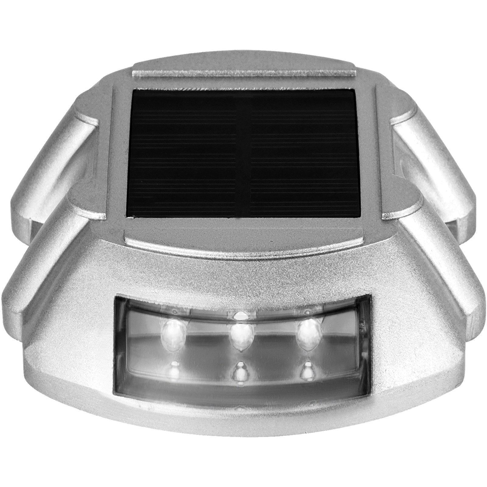 Bright White Solar Deck and Pathway Lights 4-Pack, Waterproof Screw-In LED Dock Lighting for Gardens, Walkways, and Sidewalks
