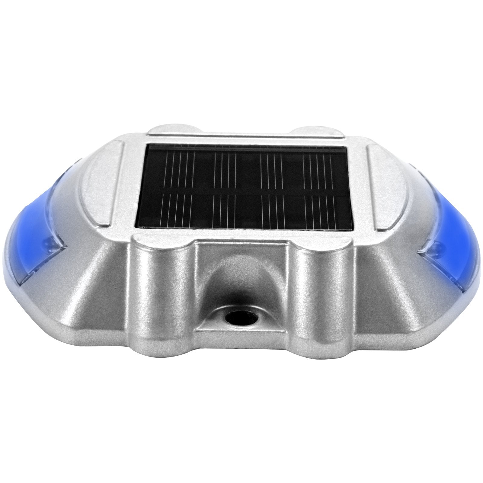 Solar Driveway Lights 8-Pack - Waterproof Wireless LED Dock Lights with Switch for Path, Garden, Walkway, Steps - Bright Blue, IP68 Rated, Durable Aluminum