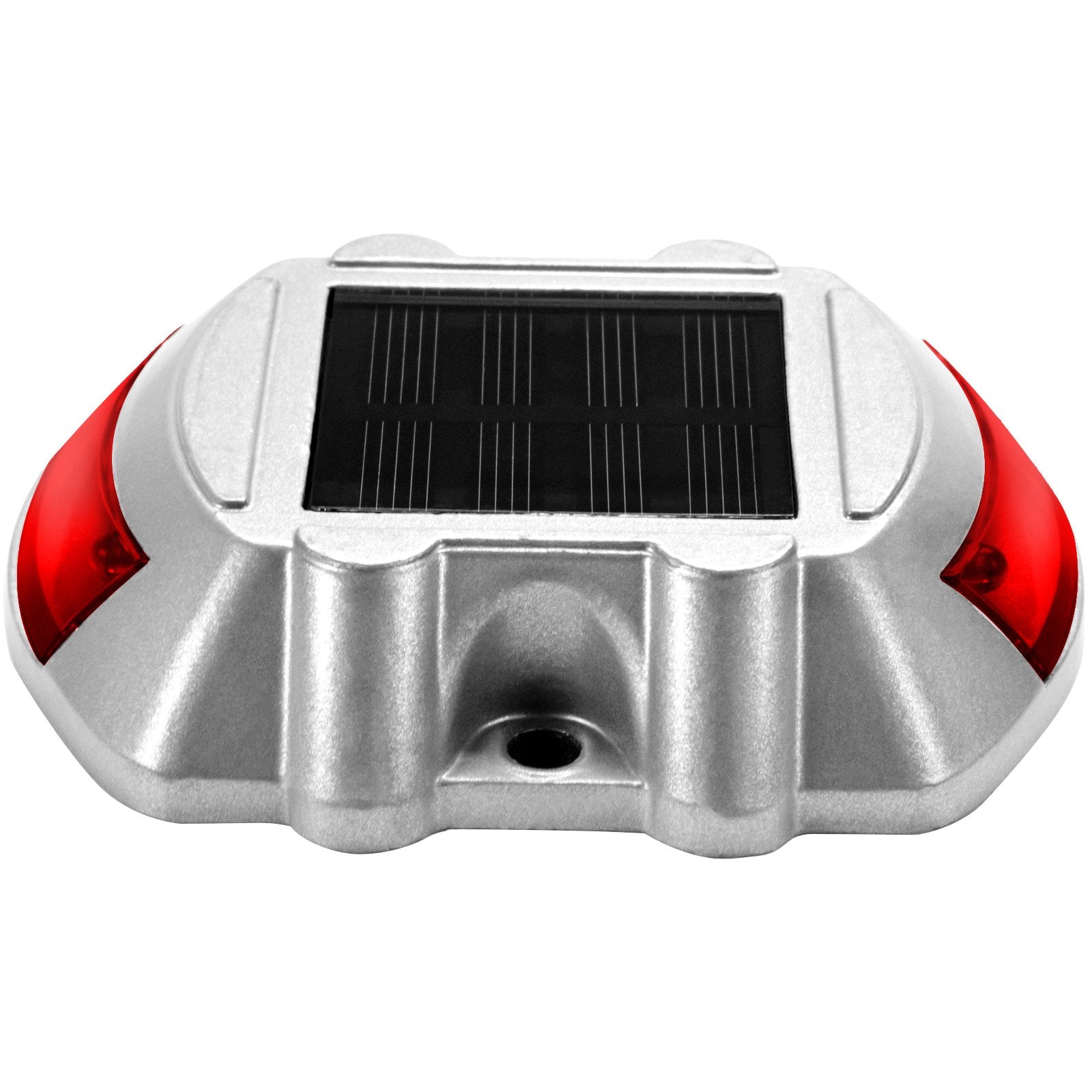 8-Pack Solar Powered Driveway Lights with Waterproof LED in Bright Red, Wireless Dock and Deck Lights for Path, Garden, Walkway, Steps, IP68 Rated, Easy Install, Durable Aluminum, 3-5 Year Lifespan