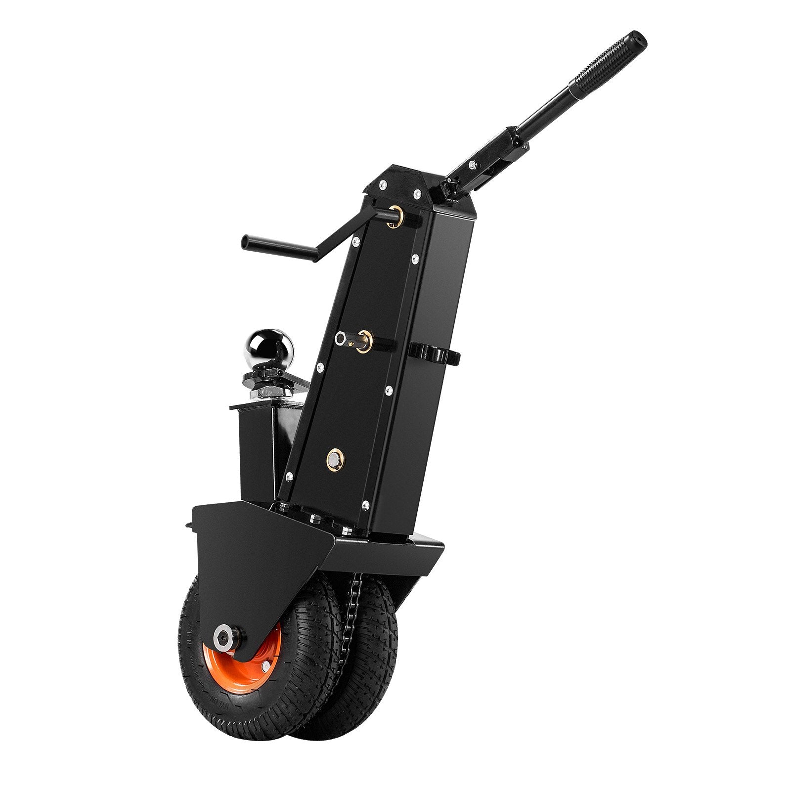 Heavy-Duty Trailer Dolly with 1000lbs Tongue Capacity, Dual Hitch Balls, Pneumatic Tires, Manual/Electric Drive for RVs and Trailers