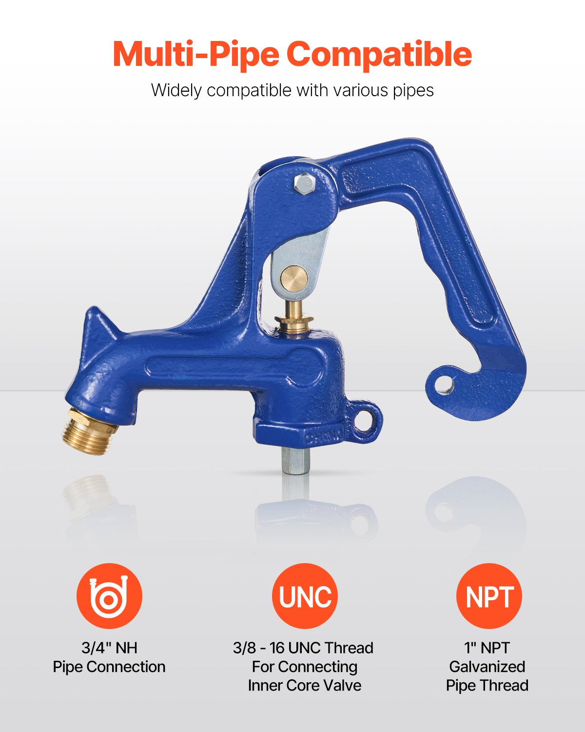 Frost Free Outdoor Faucet Head Assembly for Yard and Garden - Freeze Proof Hydrant, 1" NPT Pipe Thread, 3/4" Hose Connection