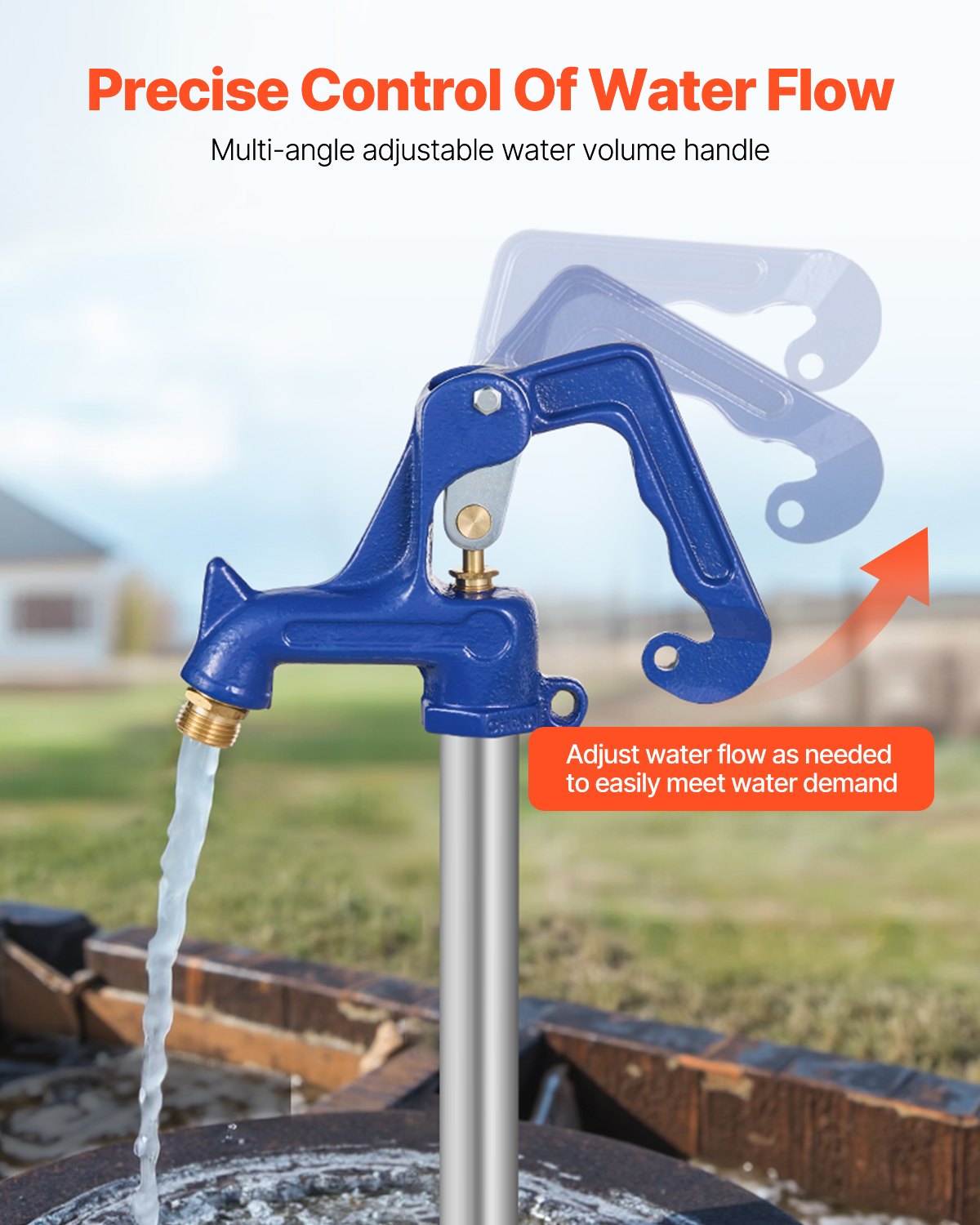 Frost Free Outdoor Faucet Head Assembly for Yard and Garden - Freeze Proof Hydrant, 1" NPT Pipe Thread, 3/4" Hose Connection
