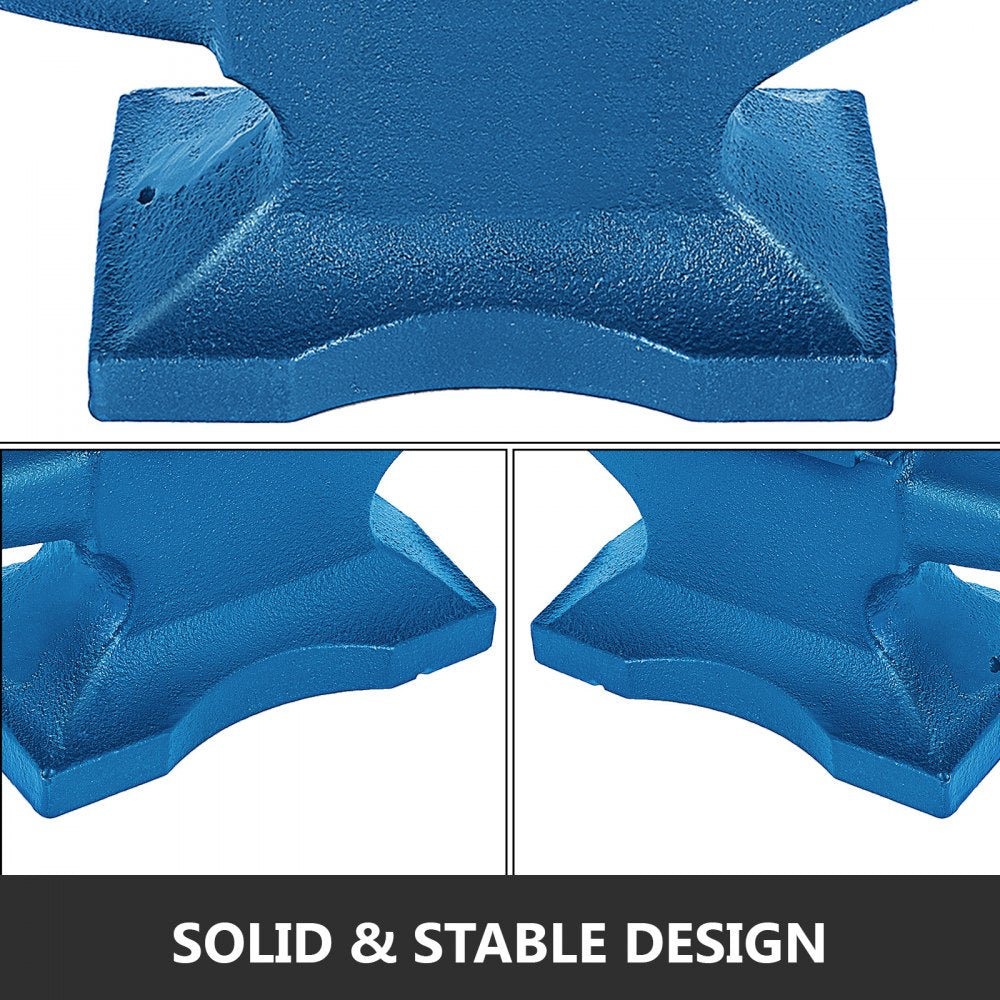 Durable 22-Pound Cast Iron Anvil with Single Horn for Blacksmithing and Metalworking Tasks