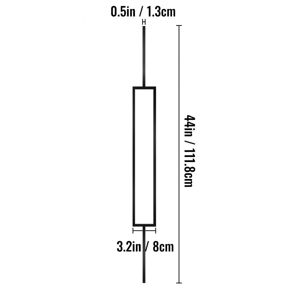 VEVOR Deck Balusters, 10 Pack Metal Deck Spindles, 44"x0.5" Staircase Baluster With Screws, Iron Deck Railing for Wood and Composite Deck, Stylish Black Baluster for Outdoor Stair Deck Porch