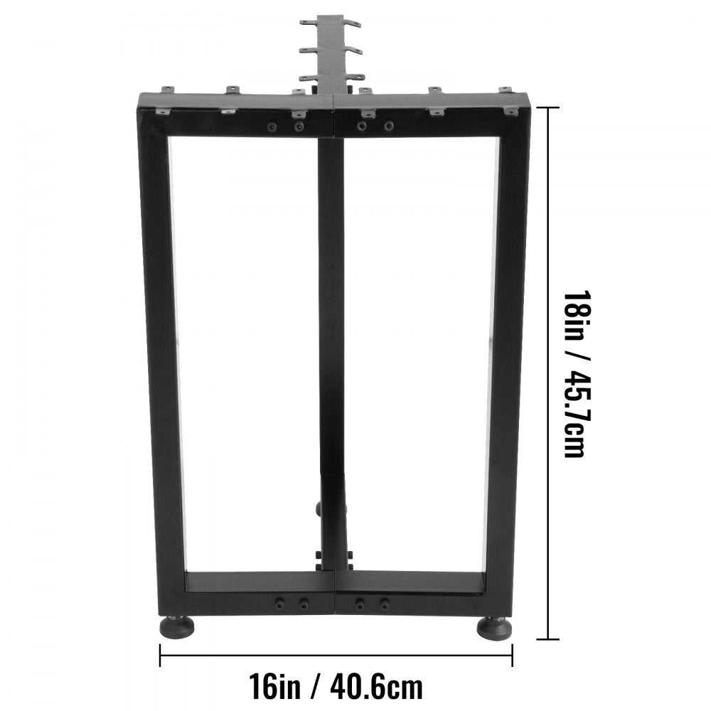 Set of 2 Rustic T-Shape Metal Legs for Dining Tables and Desks, 16" Height