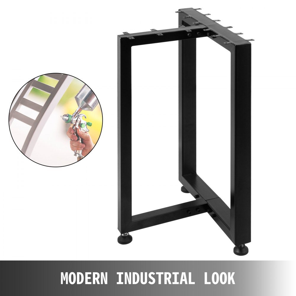 Set of 2 Rustic T-Shape Metal Legs for Dining Tables and Desks, 16" Height