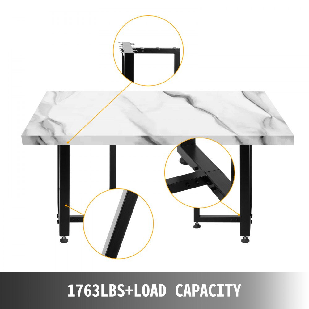 Set of 2 Rustic T-Shape Metal Legs for Dining Tables and Desks, 16" Height