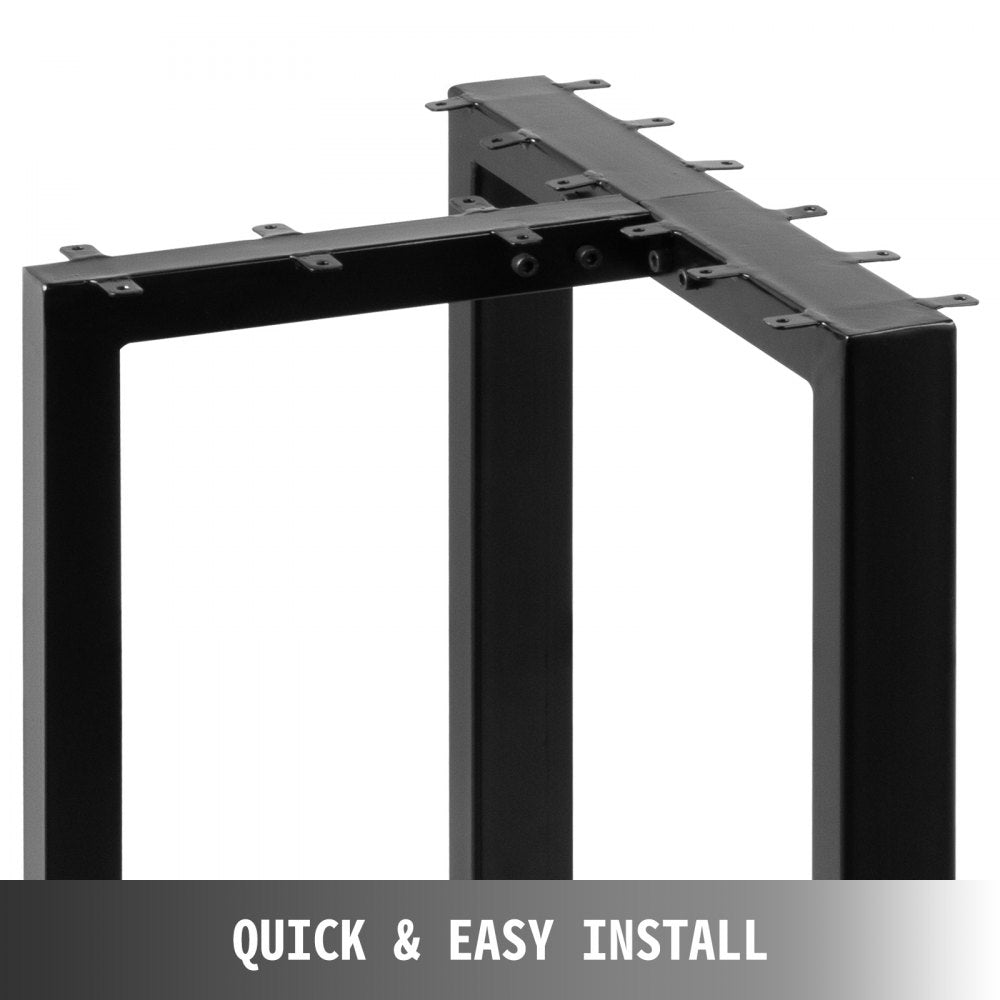 Set of 2 Rustic T-Shape Metal Legs for Dining Tables and Desks, 16" Height