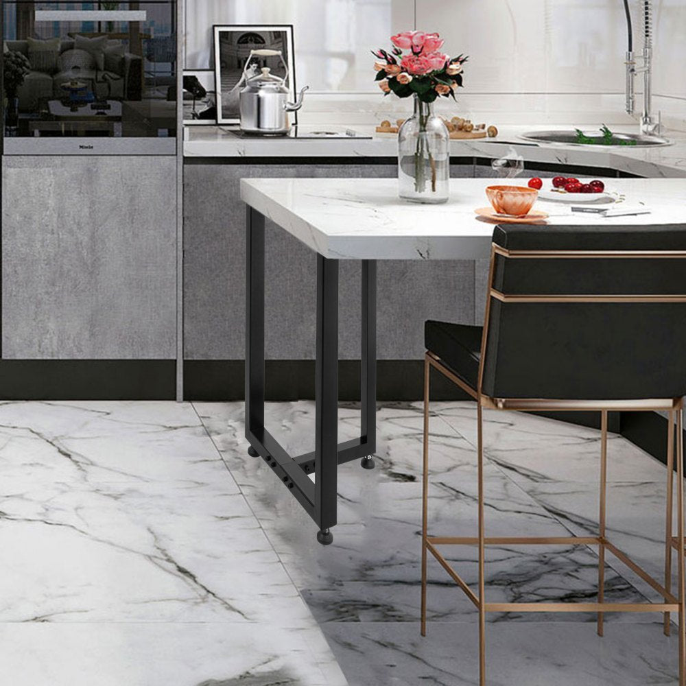 Set of 2 Rustic T-Shape Metal Legs for Dining Tables and Desks, 16" Height