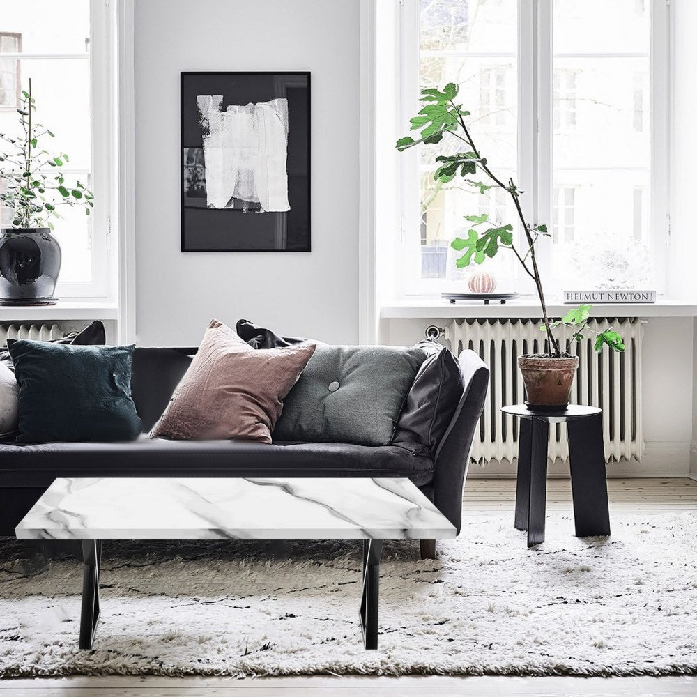 Zig Zag Style Heavy Duty Steel Table Legs for Modern DIY Projects - Set of 2, 28" Height x 20" Width, Black Metal Legs for Dining Tables, Desks, and Benches