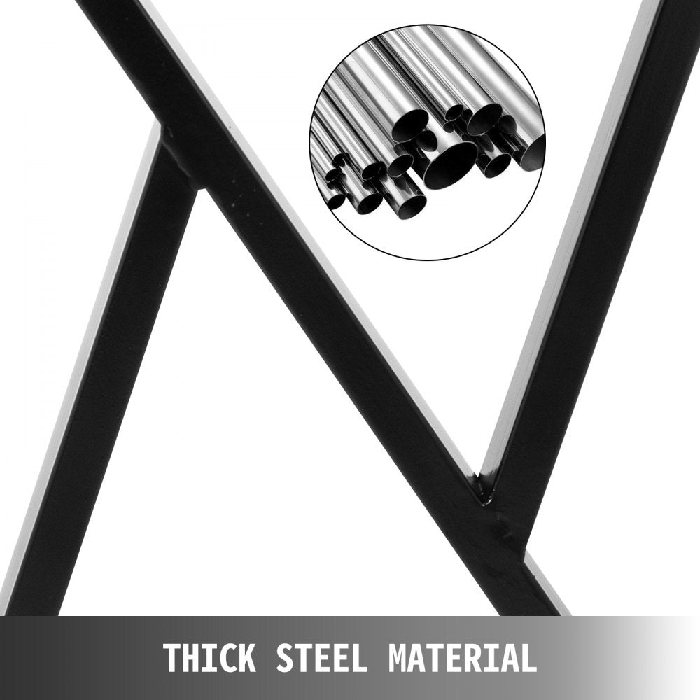 Modern Heavy Duty Steel Zig Zag Style Table Legs for DIY Projects - Set of 2, 28" Height x 24" Width, Supports Up to 1763 lbs