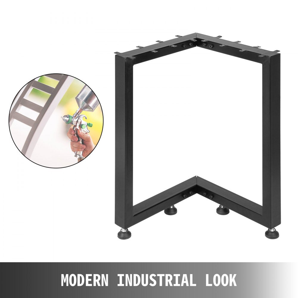 Set of 2 Sturdy L-Shaped Metal Table Legs for Dining or Office Desks, 28" Height x 24" Width