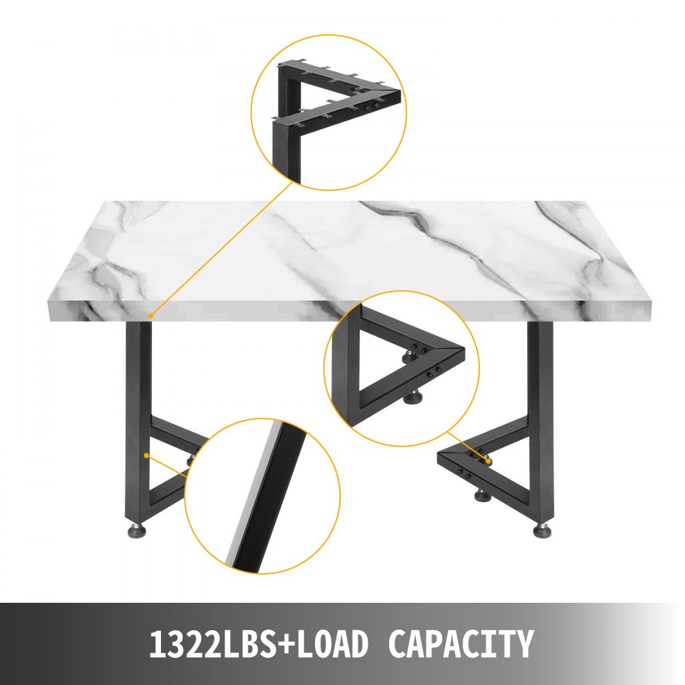 Set of 2 Sturdy L-Shaped Metal Table Legs for Dining or Office Desks, 28" Height x 24" Width