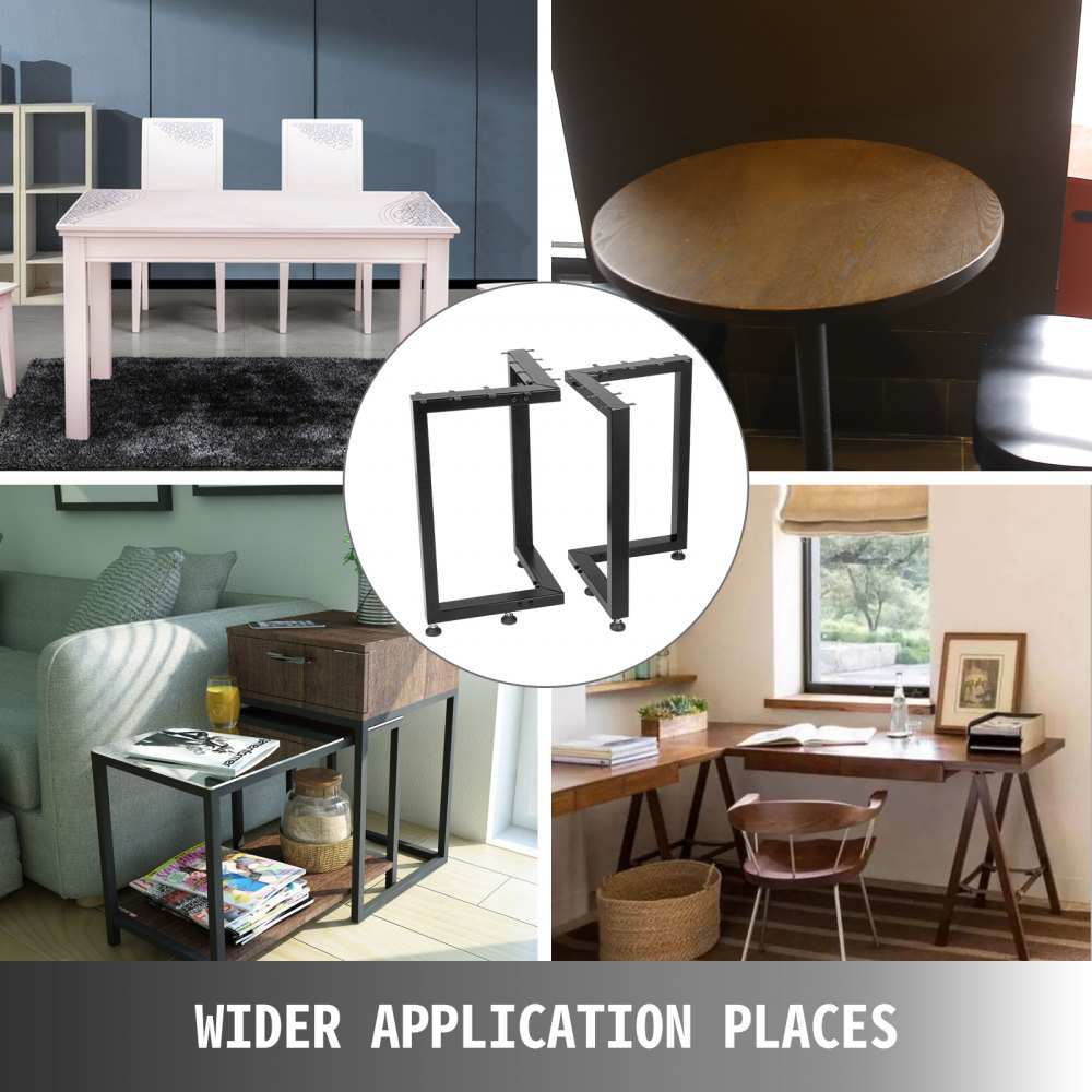 Set of 2 Sturdy L-Shaped Metal Table Legs for Dining or Office Desks, 28" Height x 24" Width