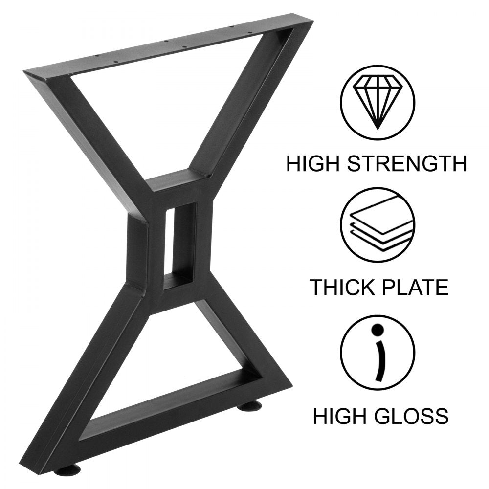VEVOR Dining Table Legs 28inch Metal Table Legs 2PCs Black Iron for Office Table