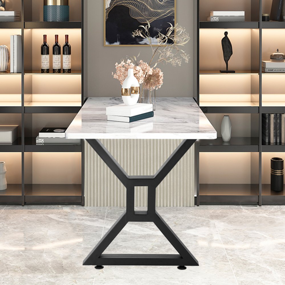 VEVOR Dining Table Legs 28inch Metal Table Legs 2PCs Black Iron for Office Table