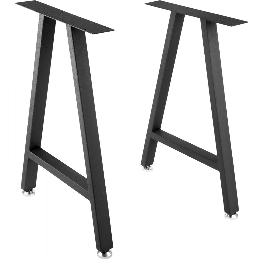 Set of 2 Heavy Duty A-Shaped Metal Table Legs for DIY Furniture Projects, 28 x 17.7 Inch, Rustic Wrought Iron Design with Floor Protectors