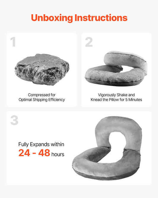 Luxurious Grey U-Shaped Reading Pillow - Soft Velvet Large Bed Rest Cushion for Comfort & Support, Ideal for Gaming, Working, Relaxing