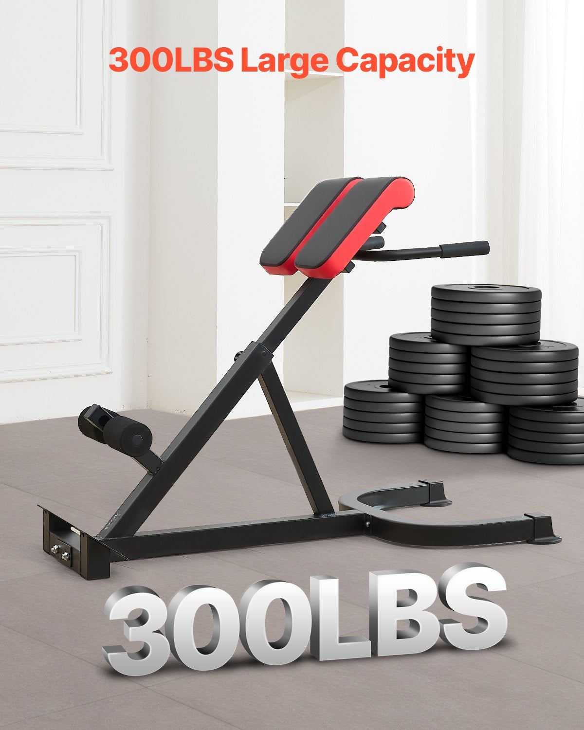 Adjustable Roman Chair Hyperextension Bench - 300 lbs Capacity, Multi-Function Exercise Equipment for Glutes, Hamstrings, Lower Back & Abs, Home Gym Fitness Weight Bench with Non-Slip Grip, Foldable Design, and Durable Carbon Steel Build