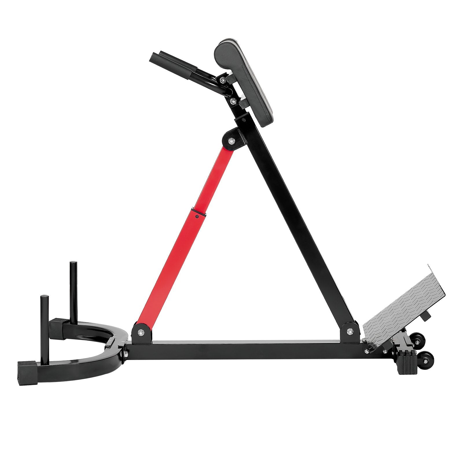Adjustable Roman Chair Hyperextension Bench, 350 lbs Capacity - Multi-Function Fitness Equipment for Glutes, Hamstrings, Core, and Back with Foldable Design, Home Gym Workout Bench, Black+Red