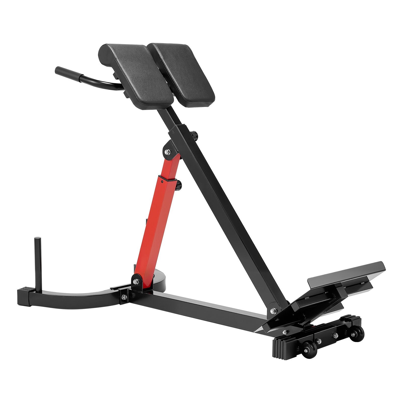 Adjustable Roman Chair Hyperextension Bench, 350 lbs Capacity - Multi-Function Fitness Equipment for Glutes, Hamstrings, Core, and Back with Foldable Design, Home Gym Workout Bench, Black+Red