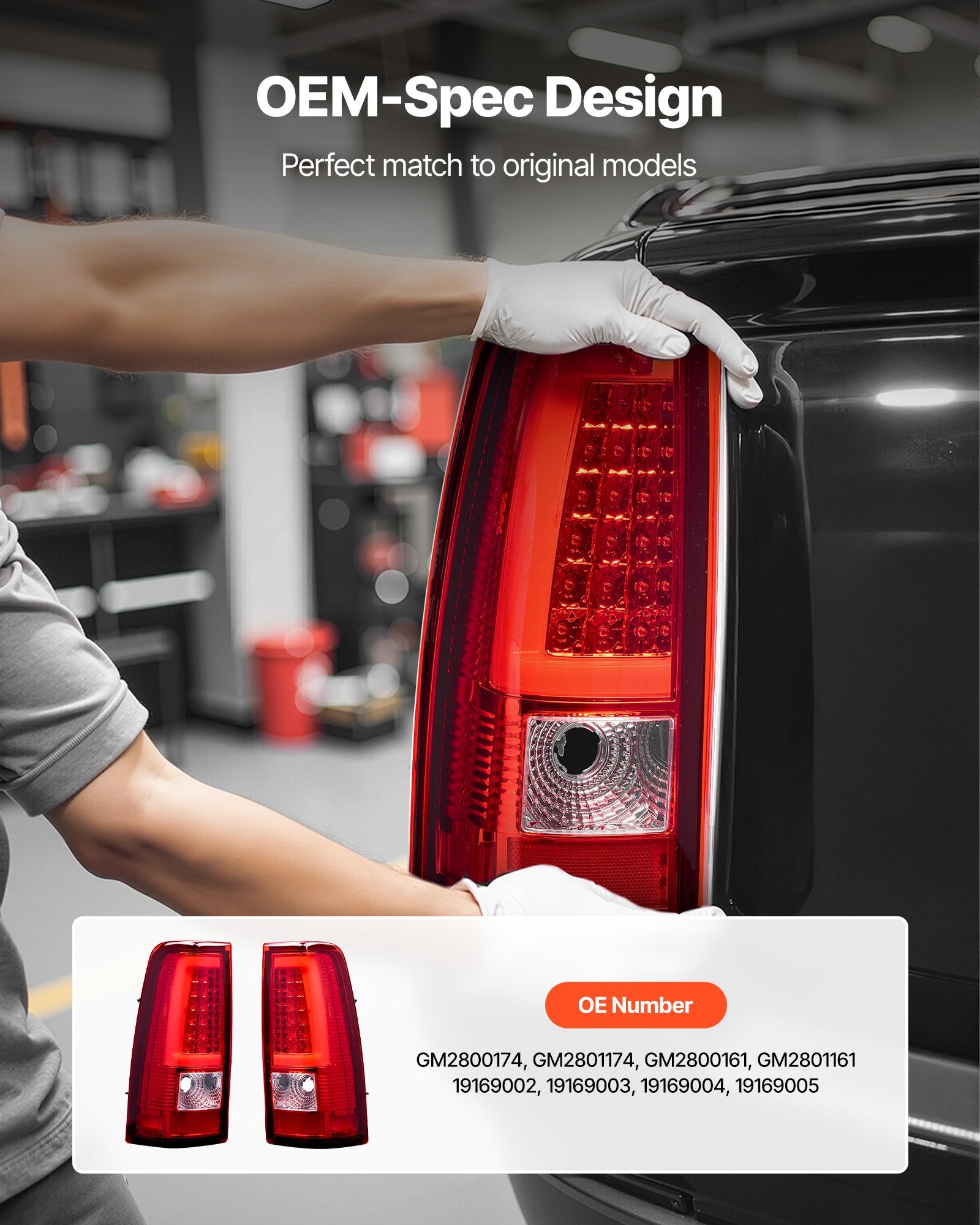 Upgrade Your 2003-2007 Chevy Silverado or Classic with Red LED Tail Light Assembly - IP67 Waterproof, High Clarity, Driver & Passenger Side, Easy Installation, OEM Replacement, Premium Housing, Brake Lamps with Bulbs Included