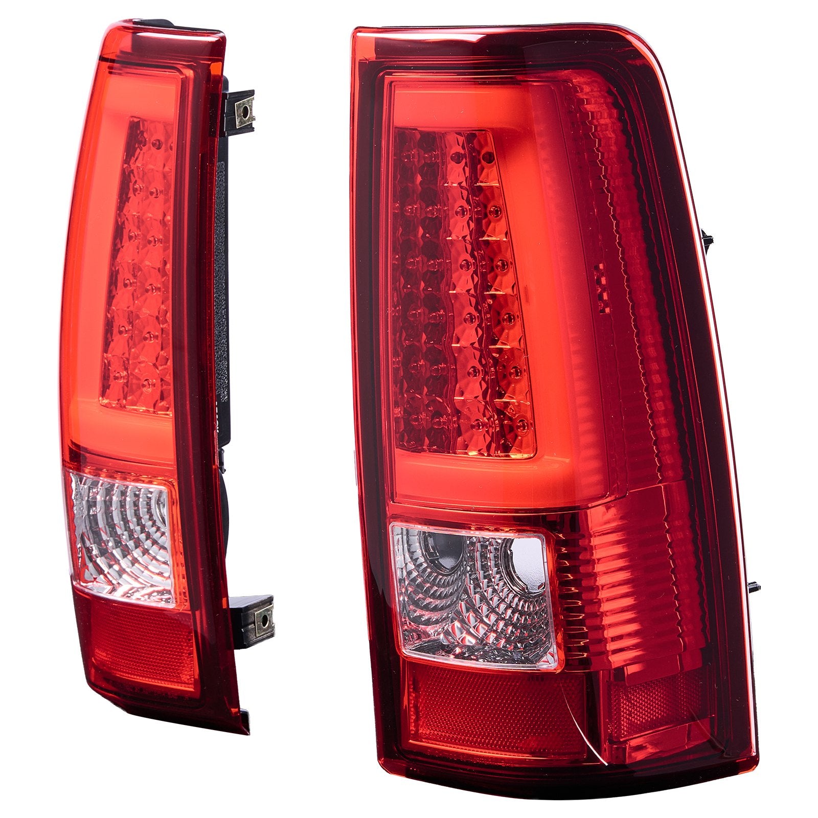 Upgrade Your 2003-2007 Chevy Silverado or Classic with Red LED Tail Light Assembly - IP67 Waterproof, High Clarity, Driver & Passenger Side, Easy Installation, OEM Replacement, Premium Housing, Brake Lamps with Bulbs Included