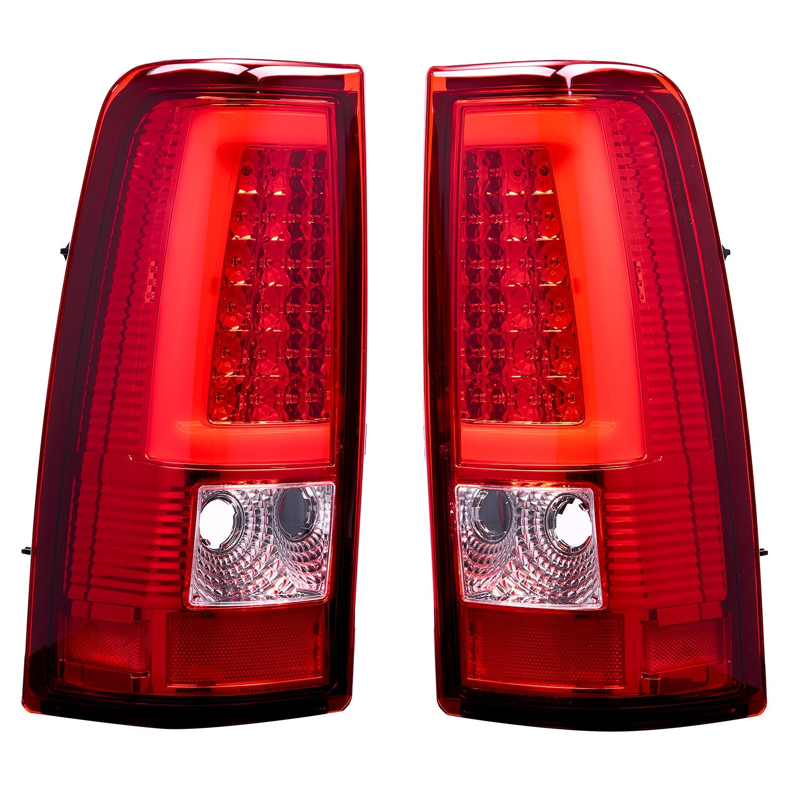 Upgrade Your 2003-2007 Chevy Silverado or Classic with Red LED Tail Light Assembly - IP67 Waterproof, High Clarity, Driver & Passenger Side, Easy Installation, OEM Replacement, Premium Housing, Brake Lamps with Bulbs Included