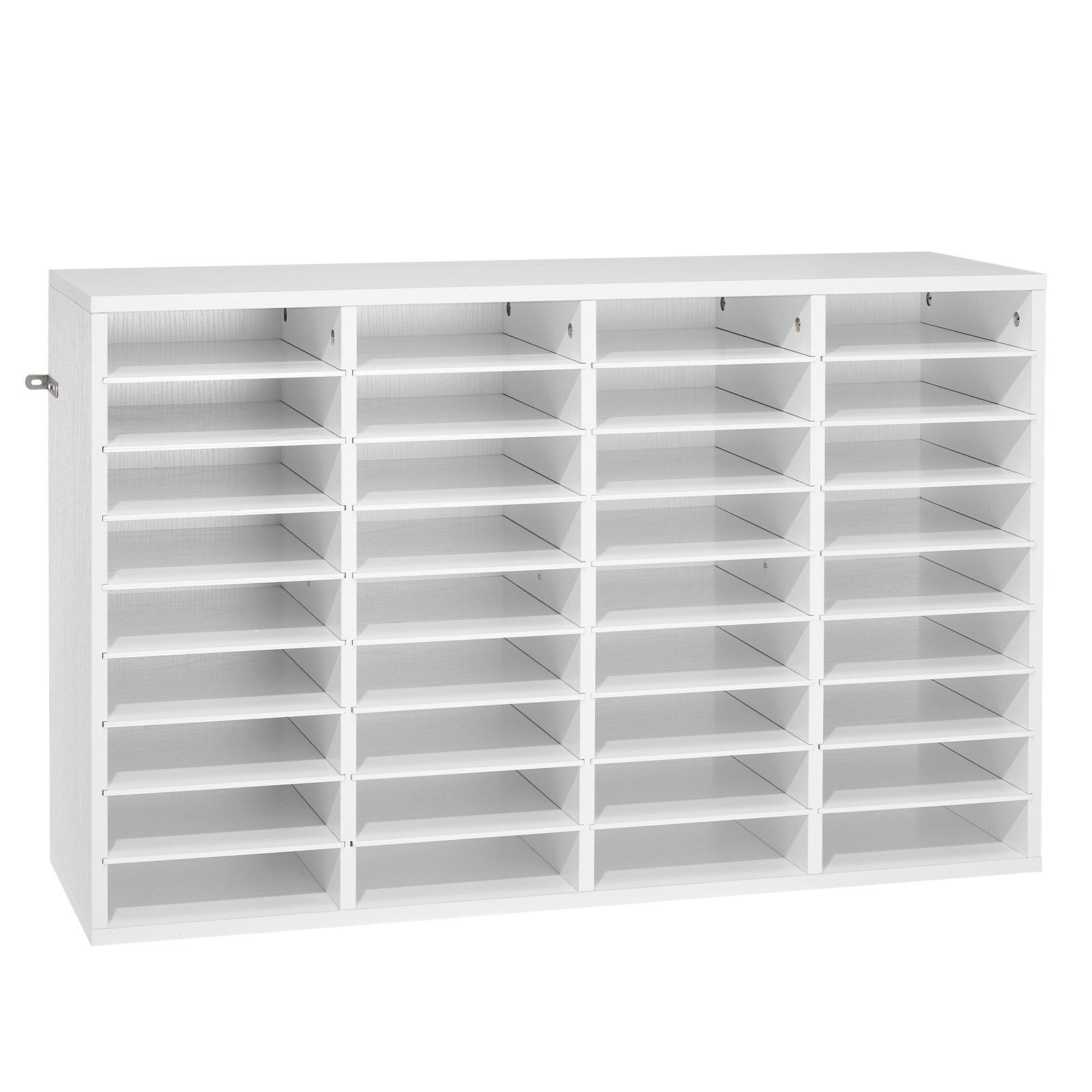 Versatile 36-Compartment Wooden Literature Organizer with Detachable Shelves for Office, Home, Mail, File, and Document Sorting