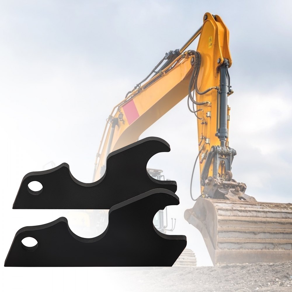 Heavy-Duty 3/4" Excavator Bucket Ears for KX Series with Black Steel Coating, Set of 2 Attachments