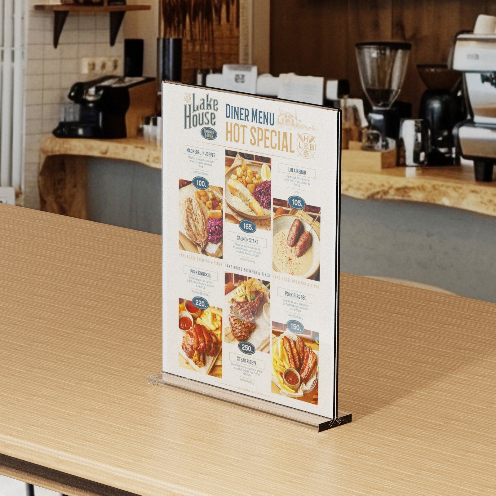 6 Pack Acrylic Sign Holders - Double Sided 8.5x11" Display Stands for Brochures, Menus, Photos - Ideal for Restaurants, Offices, Weddings, Bars