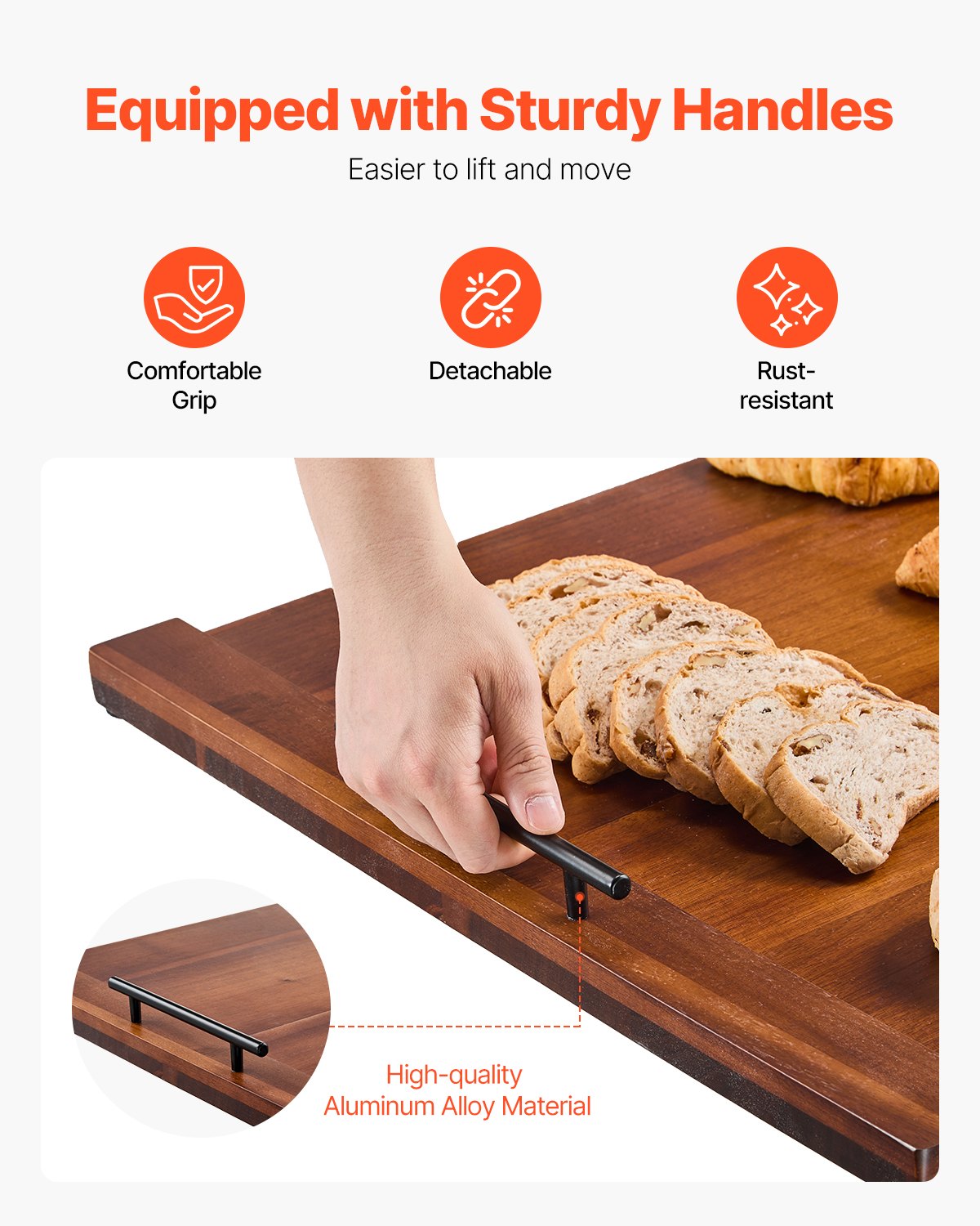 Acacia Wood Noodle Board Stove Top Cover - Versatile Cutting Board for Gas & Electric Stoves, RV & Sink Space Saver with Handles