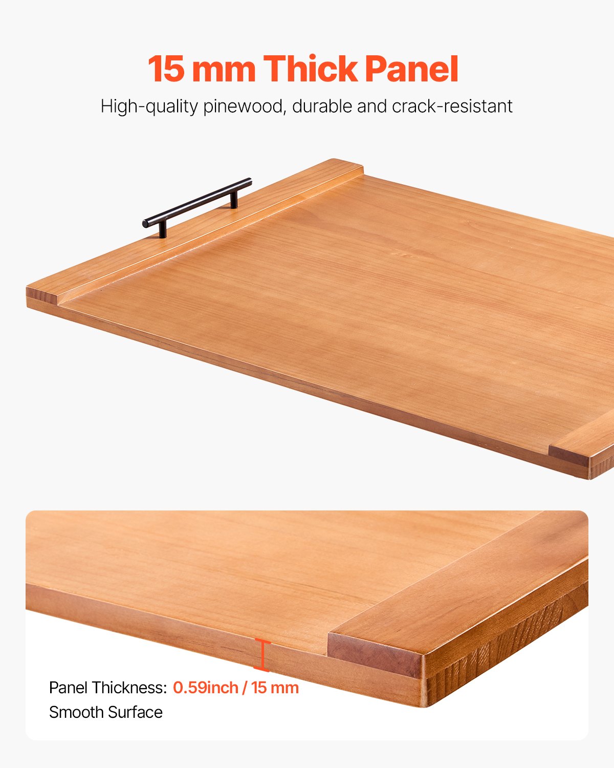 Expandable Pine Wood Noodle Board Stove Top Cover with Handles for Gas & Electric Stoves, RV & Kitchen Sink Counter Space Saver