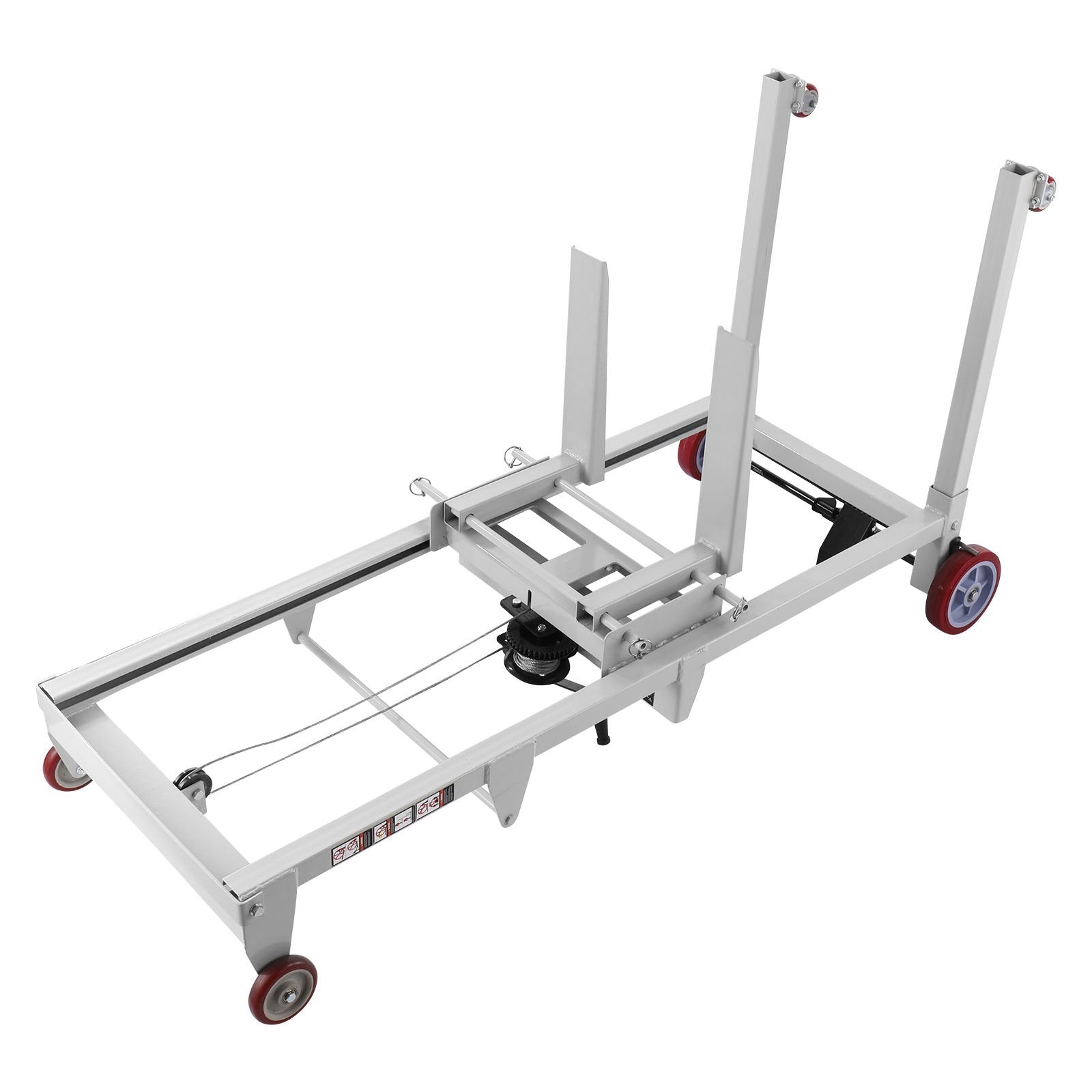 High-Capacity Manual Winch Stacker with Wheels, 551 lbs Load, 70 in Lift Height, Versatile Pallet Truck Dolly with Adjustable Fork