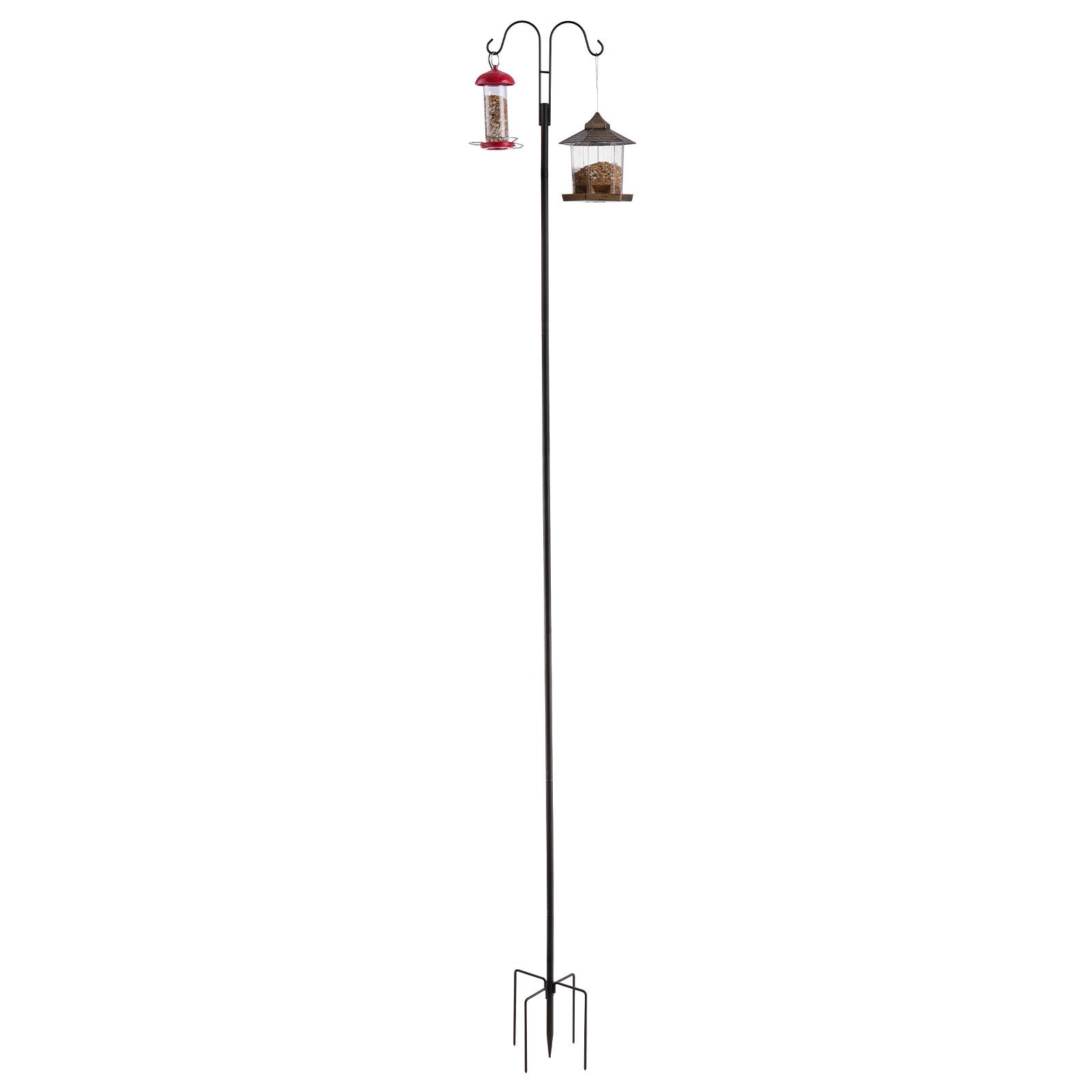 8 Pack Heavy Duty Double Shepherds Hooks, 108 Inch Garden Poles for Bird Feeders, Hummingbird Feeders, Plant Baskets, Solar Lights, and Wind Chimes