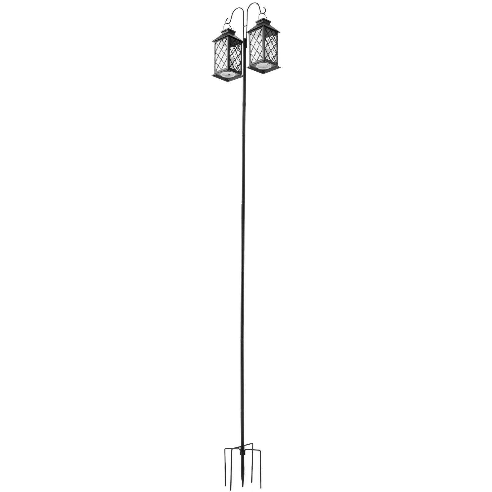 Robust 8-Pack Double Shepherds Hooks: 76-Inch Heavy Duty Garden Poles for Hummingbird Feeders, Plant Baskets & Solar Lights