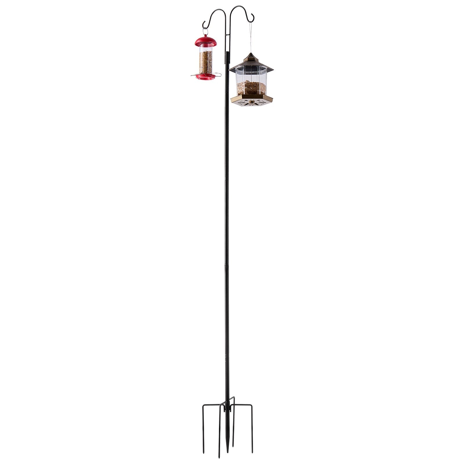 Robust 8-Pack Double Shepherds Hooks: 76-Inch Heavy Duty Garden Poles for Hummingbird Feeders, Plant Baskets & Solar Lights