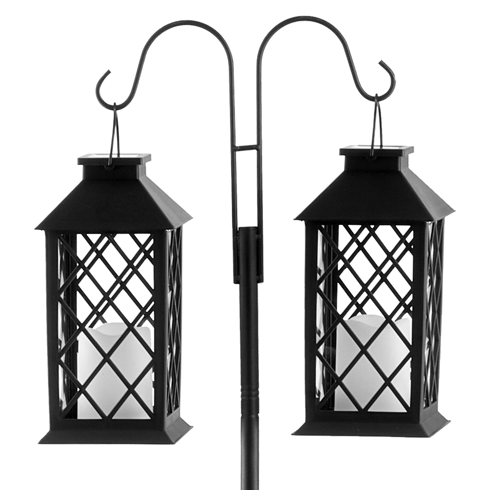 Robust 8-Pack Double Shepherds Hooks: 76-Inch Heavy Duty Garden Poles for Hummingbird Feeders, Plant Baskets & Solar Lights