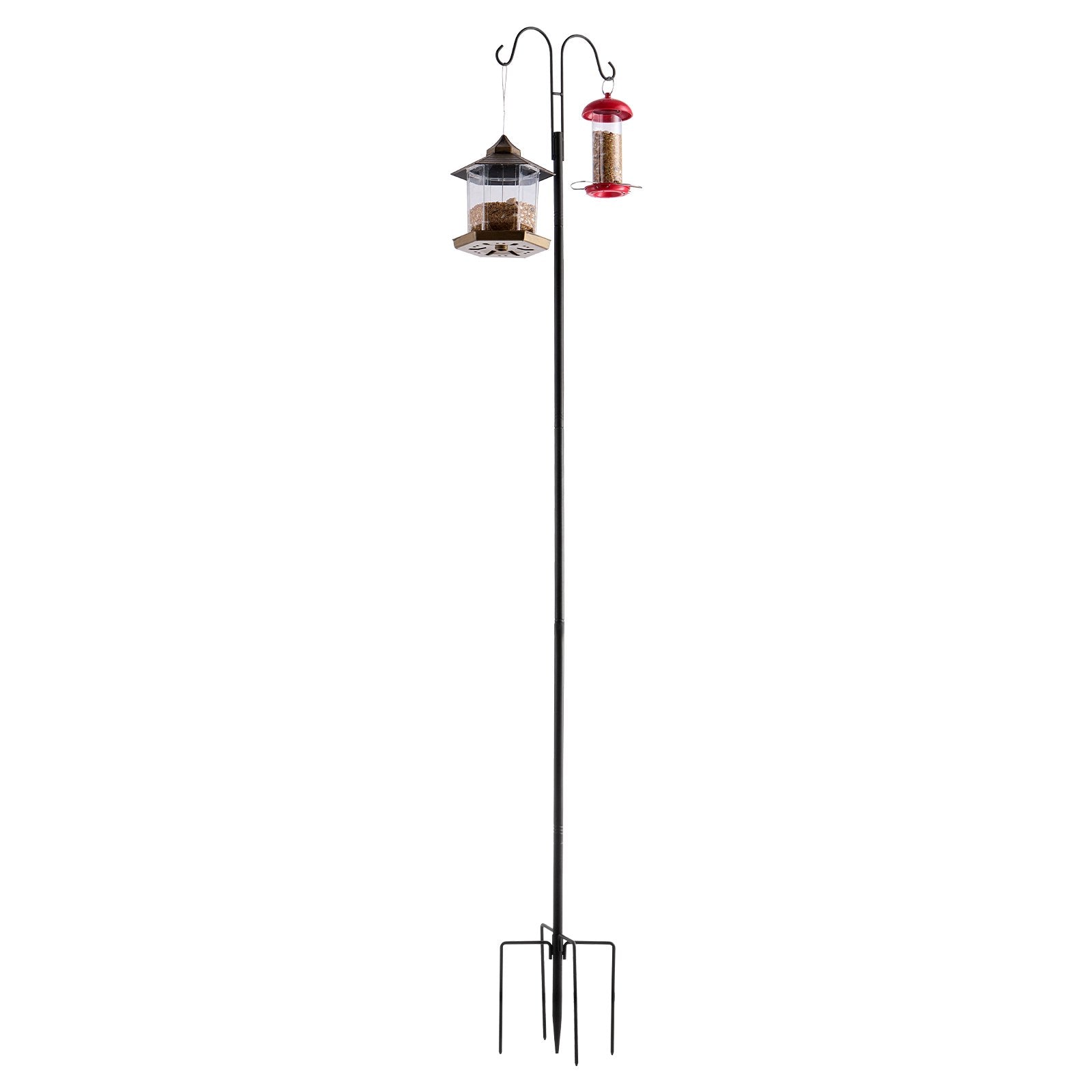 Robust 8-Pack Double Shepherds Hooks: 76-Inch Heavy Duty Garden Poles for Hummingbird Feeders, Plant Baskets & Solar Lights
