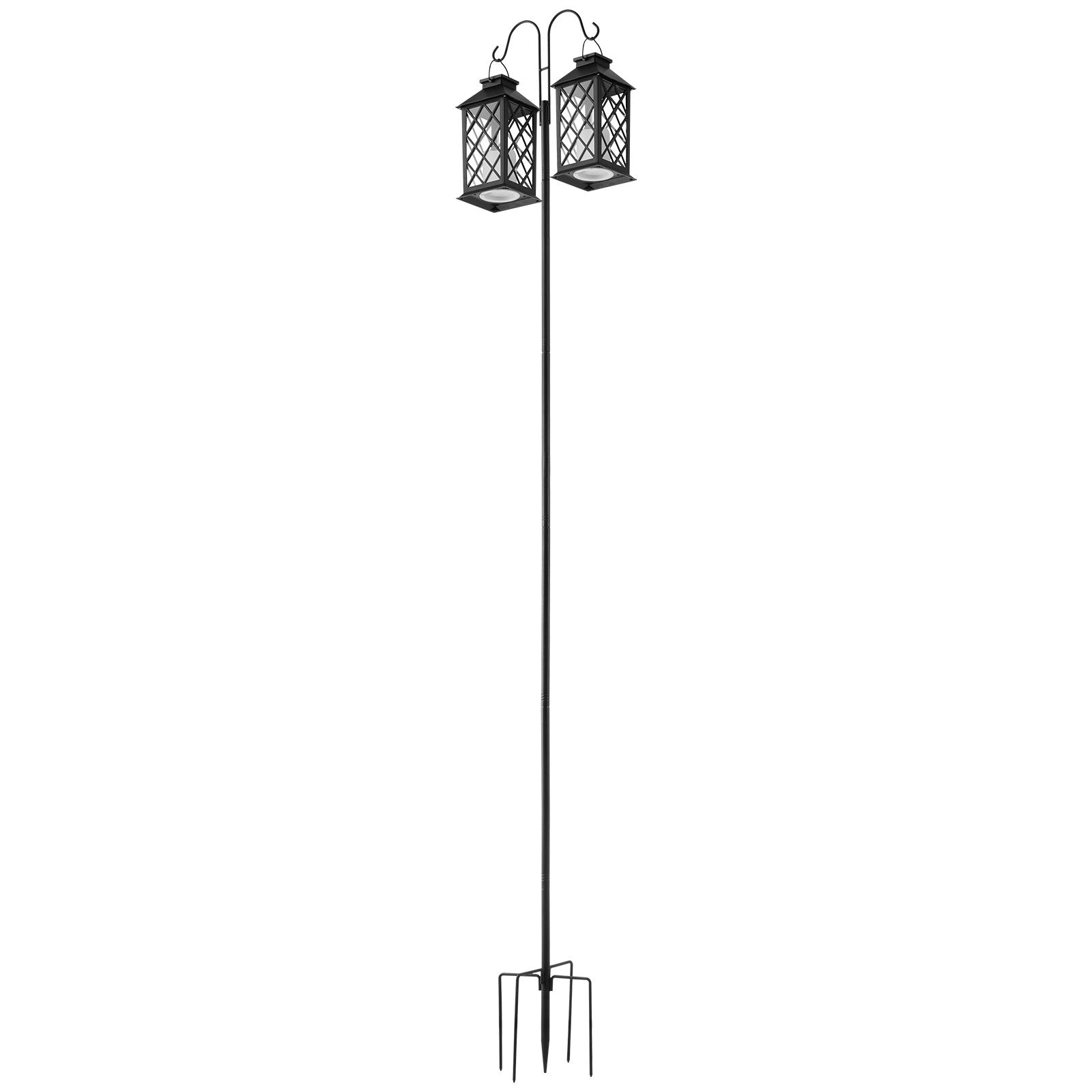 Sturdy 92-Inch Double Shepherds Hooks for Outdoor Use - 8 Pack Heavy Duty Bird Feeder Poles, Garden Hooks for Hummingbird Feeders, Baskets, Solar Lights, Wind Chimes, Rust-Resistant Steel, Easy to Install