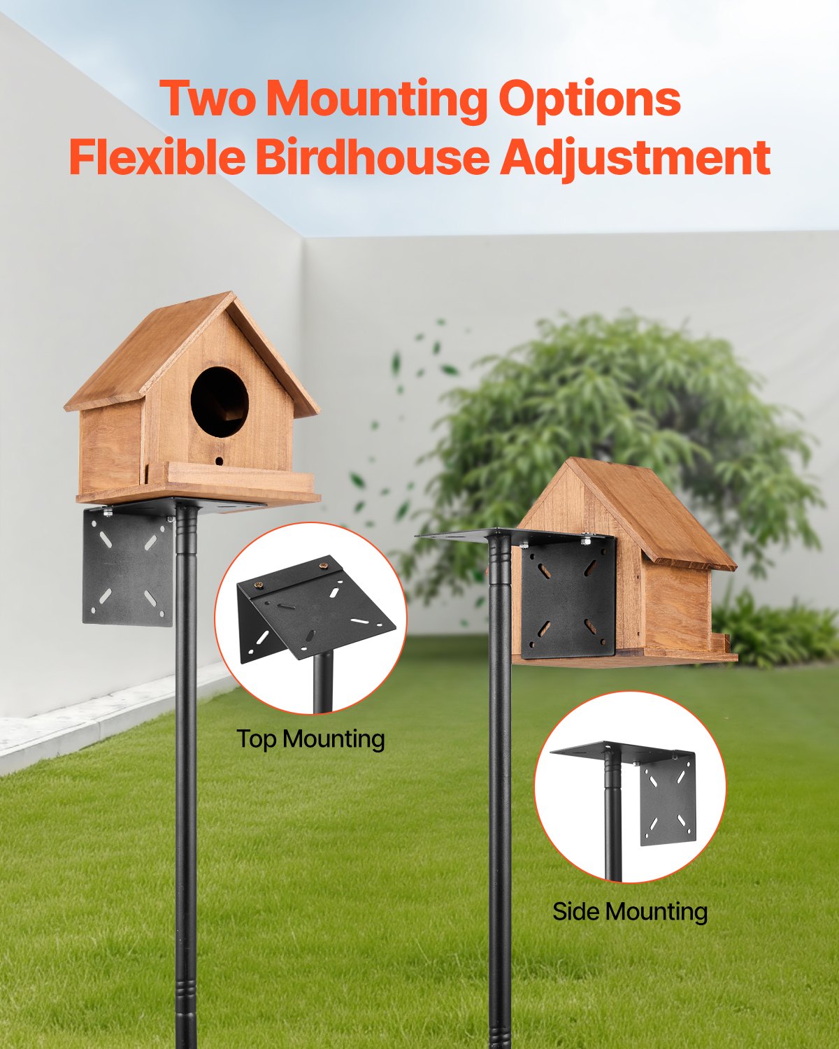 Premium 92" Wild Bird Feeder Station with 4 Hooks & Squirrel Guard, Heavy-Duty Steel Pole, Adjustable Height, Easy Install, Rust-Resistant