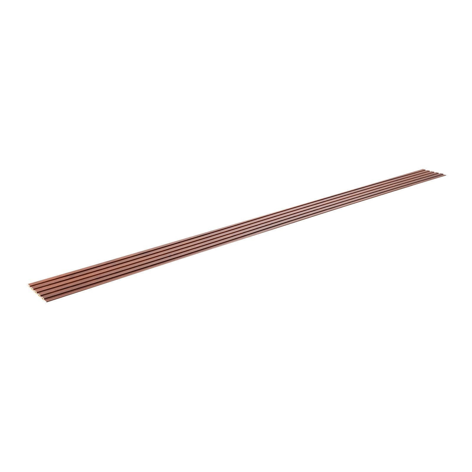 Modern Black Walnut Acoustic Wall Panels, 8-Pack 96"x6" WPC Slat Design for Stylish Decor, Noise Reduction, Faux Wood Accent, Easy Install