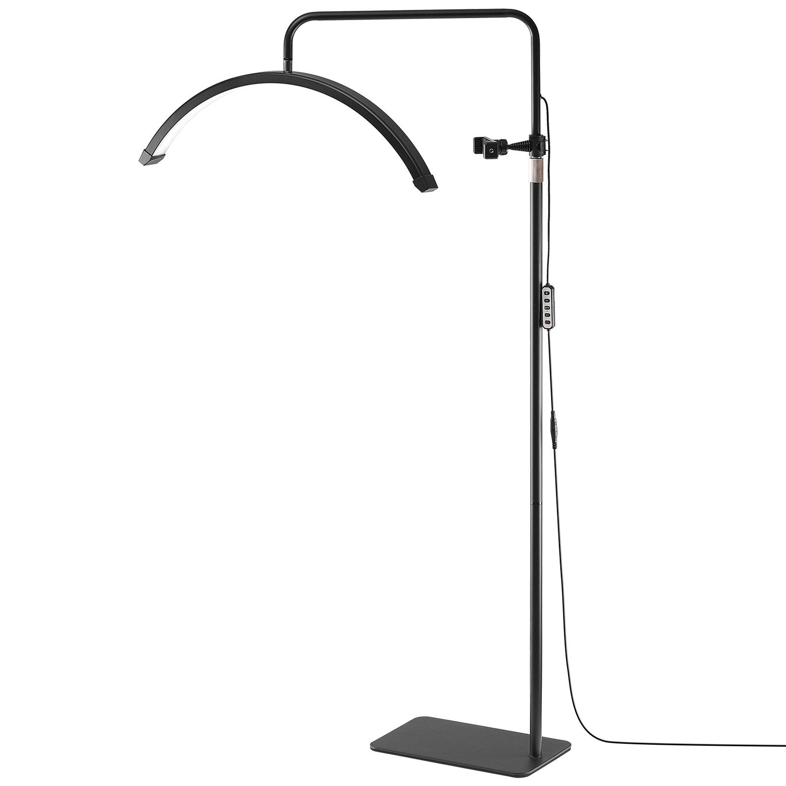 23" Dimmable Half Moon LED Floor Lamp for Estheticians - Lash Light with Phone Holder, Remote; Ideal for Beauty, Skincare, Eyebrows, Tattoos