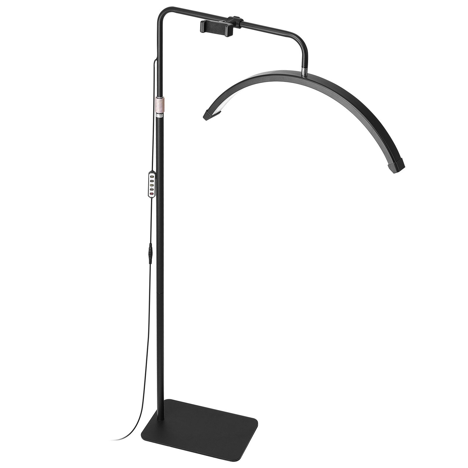 23" Dimmable Half Moon LED Floor Lamp for Estheticians - Lash Light with Phone Holder, Remote; Ideal for Beauty, Skincare, Eyebrows, Tattoos