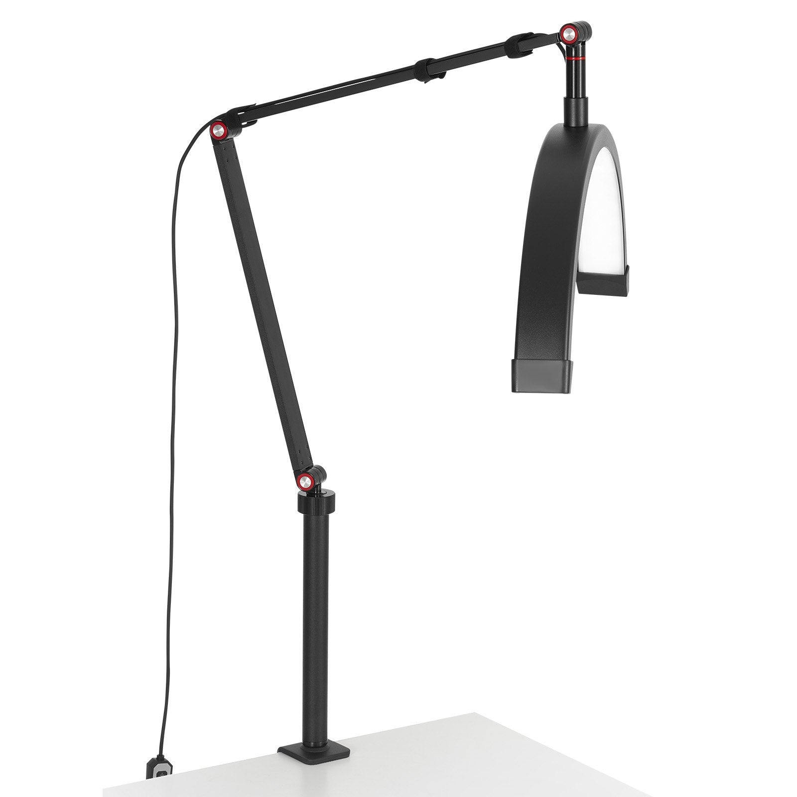 Nail Tech Desk Lamp, 20W Clip-On Lash Light with Phone Holder, Adjustable LED Brightness, Color Temp for Beauty, Tattoo, Eyelash Extensions