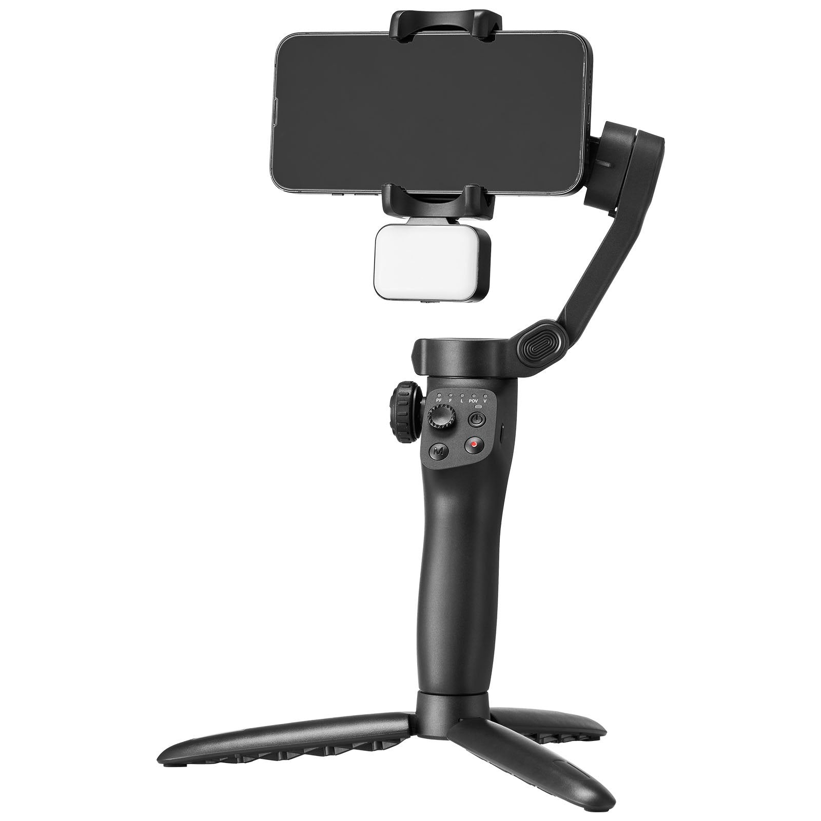 Smartphone Gimbal Stabilizer - 3-Axis Phone Stabilizer with Magnetic Fill Light, Face Tracking, Gesture Control for Vlogging & Video Recording