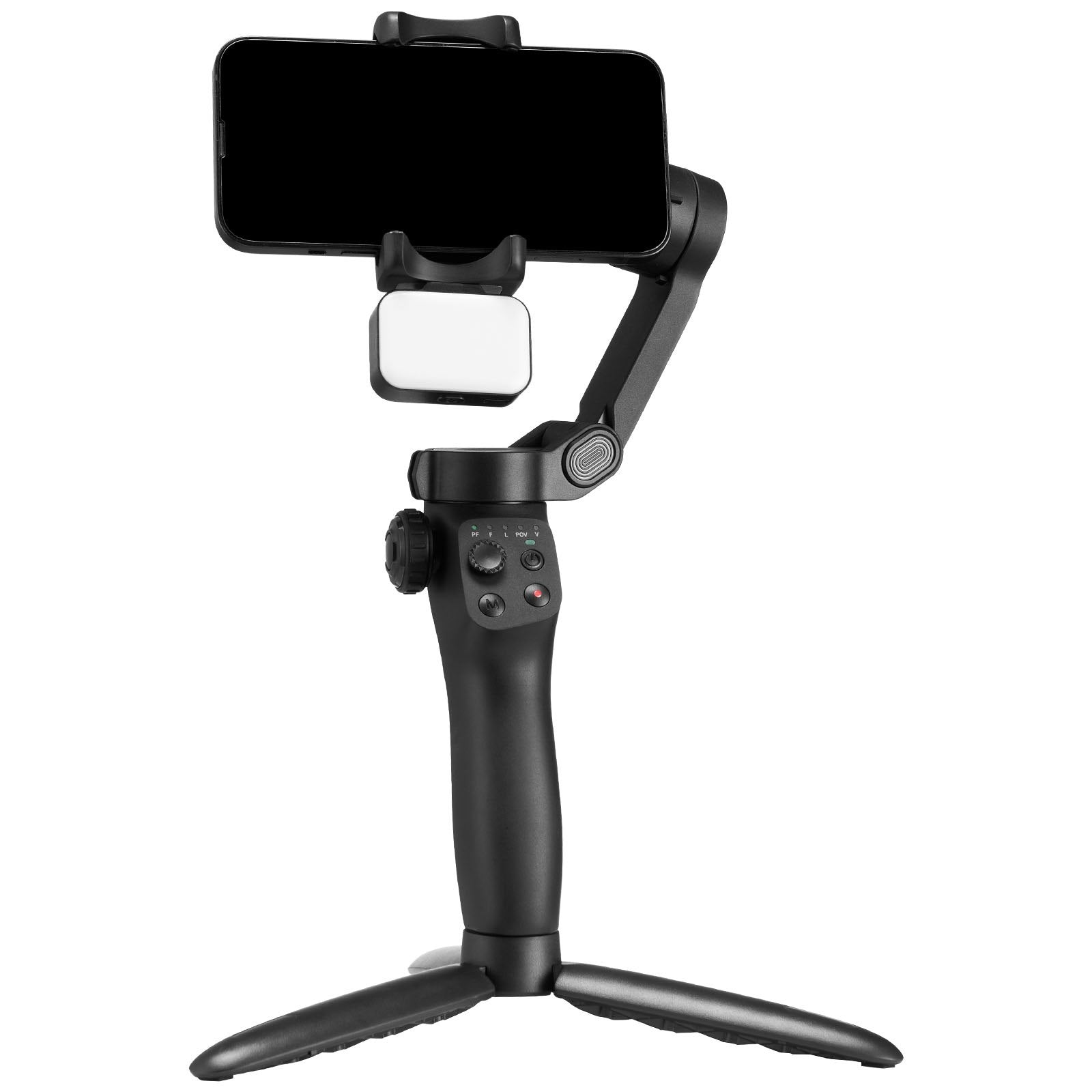 Smartphone Gimbal Stabilizer - 3-Axis Phone Stabilizer with Magnetic Fill Light, Face Tracking, Gesture Control for Vlogging & Video Recording