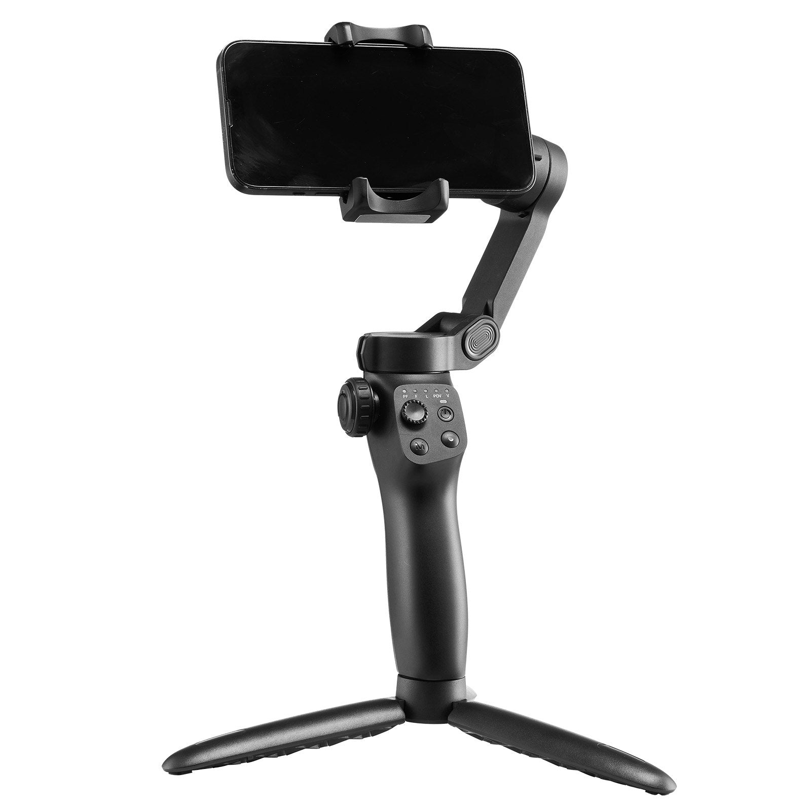 Portable 3-Axis Smartphone Gimbal Stabilizer with Face/Object Tracking, Compatible with Android & iPhone, Foldable Tripod for Video Recording
